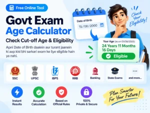 Govt Exam Age Calculator
